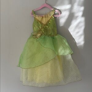 Disney Green and Yellow Tiana Costume Dress